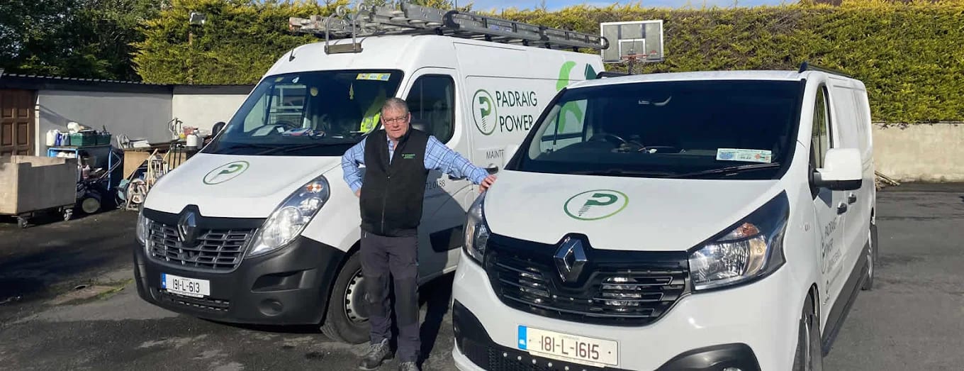Podge Power Maintenance vans ready for property maintenance work in Limerick